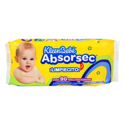 Imagen de Toallas Humedas Kleen Bebe Absorsec 90 PZS