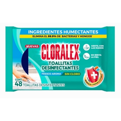 Imagen de Toallas Húmedas Desinfectantes Cloralex 14X18 48 PZS