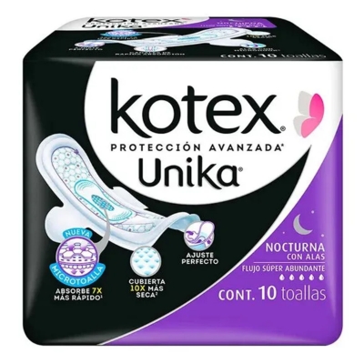 Imagen de Toalla Femenina Kotex Unika Nocturna C/A 10 PZS