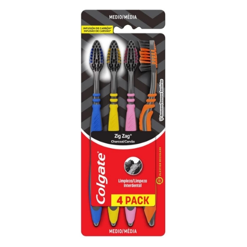Imagen de Cepi Colgate Zig Zag Charcoal  4 PZS