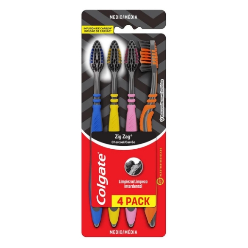 Imagen de Cepi Colgate Zig Zag Charcoal  4 PZS