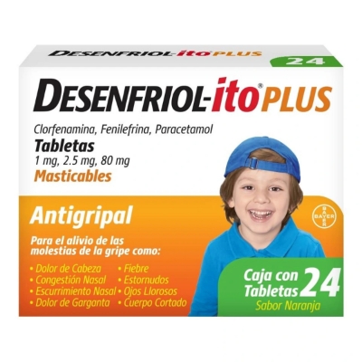 Imagen de Medicamento Desenfriol-Ito Plus Tabletas Infantil 24 PZS