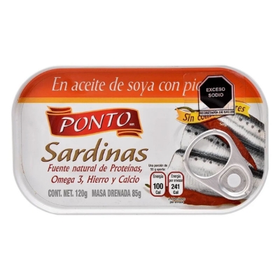 Imagen de Sardina Ponto Aceite Soya Picante 120 GRS