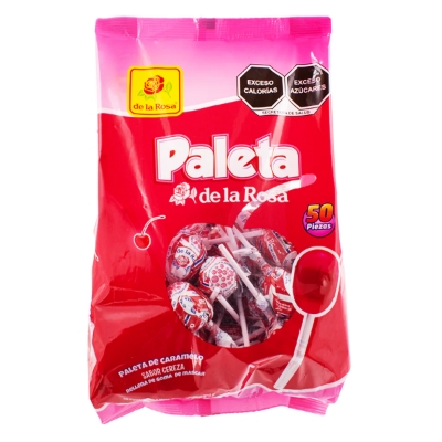 Imagen de Paleta La Rosa Jumbo Cereza 50 PZS