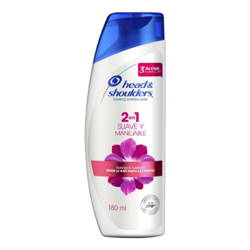 Imagen de Shampoo H&S 2En1 Suave Manejo  180 MLL