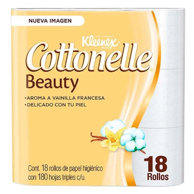 Imagen de Papel Higiénico Kleenex Cottonelle Beauty 180 Hojas 18 PZS