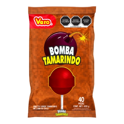 Imagen de Paleta Vero Bomba Tamarindo 40 PZS