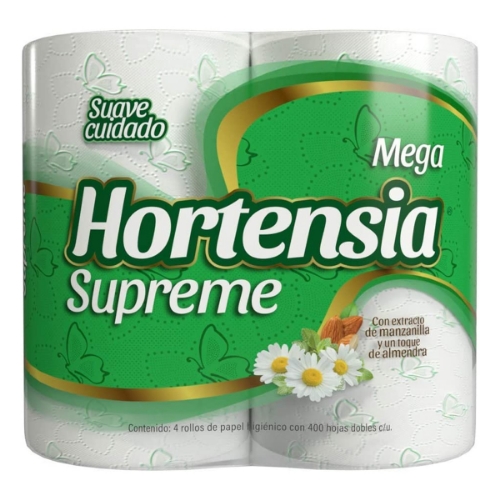 Imagen de Papel Higiénico Hortensia Supreme Mega Verde 4 PZS