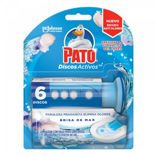 Imagen de Limpiador De Baños En Gel Pato Discos Activos Brisa De Mar  36 GRS