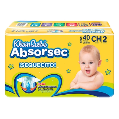 Imagen de Pañal  Absorsec Ultra Chico 40 PZS