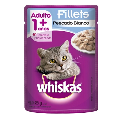 Imagen de Sobres Whiskas Trozos Pescado Blanco 85 GRS