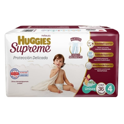 Imagen de Pañal Huggies Supreme E4 (O) 36 PZS