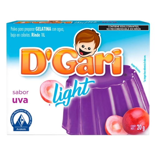 Imagen de Gelatina De Leche D'Gari Uva Ligth  20 GRS