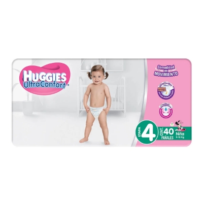 Imagen de Pañal Huggies Ultra Confort Etapa 4 Para Niña 40 PZS