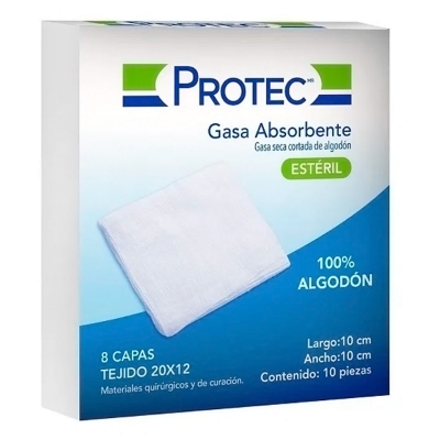 Imagen de Gasa Absorbente Protec 10 X 10 Cm 10Pzas 10 PZS