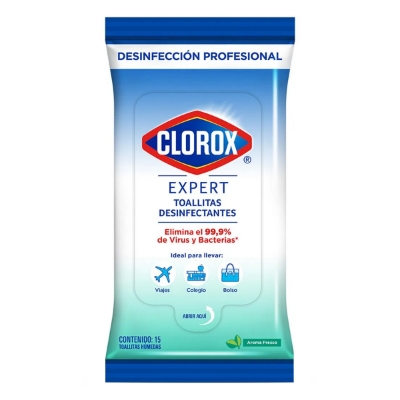 Imagen de Toallas Humedas Clorox Desinfectantes Expert Fresh 15 PZS