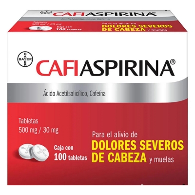 Imagen de MEDICAMENTO CAFIASPIRINA TAB 100 PZS