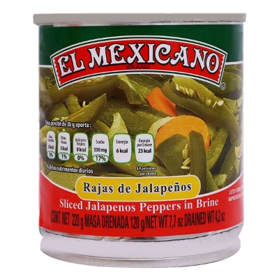 Imagen de Chiles El Mexicano Rajas Verde 220 GRS