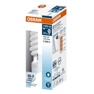 Imagen de Lampara Osram Espiral 20W R75W Luz Dia  1 PZS