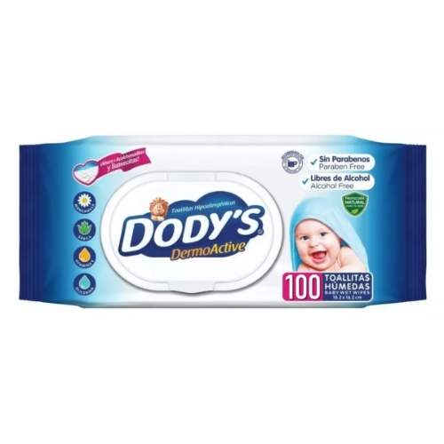 Imagen de Toallitas Humedas Dody'S Azules Con Tapa 100 PZS