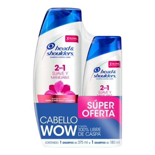 Imagen de Shampoo Head&Shoulders 2En1 Suave Manejo 375 MLL
