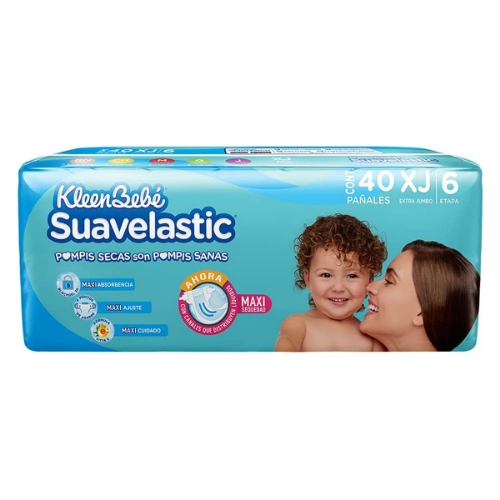 Imagen de Pañal Kleen Bebe Suavelastic Extra Jumbo  40 PZS