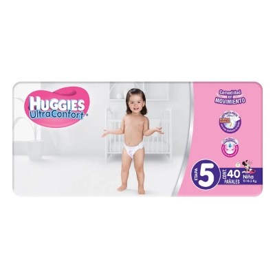 Imagen de Pañal Huggies Ultraconfort Etapa 5 Para Niña 40 PZS