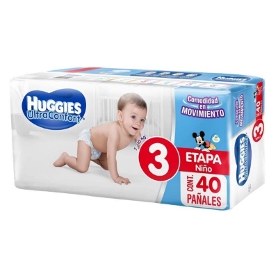 Imagen de Pañal Huggies Ultraconfort Etapa 3 Para Niño 40 PZS