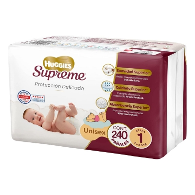 Imagen de Pañal Huggies Supreme E1 Unisex 40 PZS