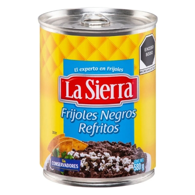 Imagen de Frijoles La Sierra Negros Refritos 580 GRS