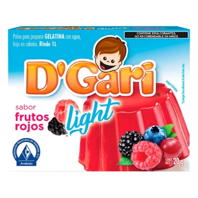 Imagen de Gelatina D'Gari Light Frutos Rojos 20 GRS