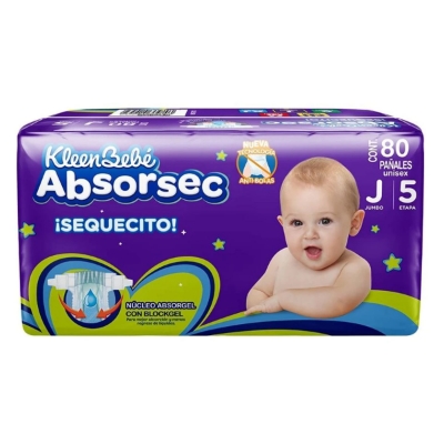 Imagen de Pañal Kleen Bebe Absorsec Ultra Jumbo 80 PZS