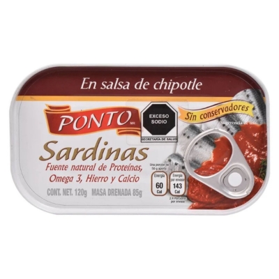 Imagen de Sardina Ponto Salsa Chipotle  120 GRS