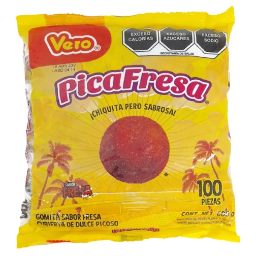 Imagen de Dulce Gomita Vero Pica Fresa 100 PZS