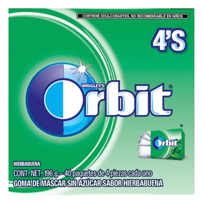 Imagen de Exhibidor Chicle Orbit 4'S Yerb 40 PZS