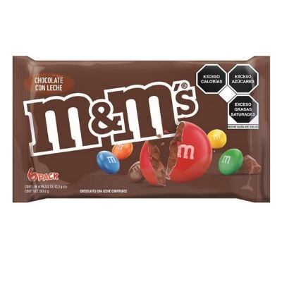 Imagen de Chocolate M&M Paquete De 6 Pzas 43.8 GRS