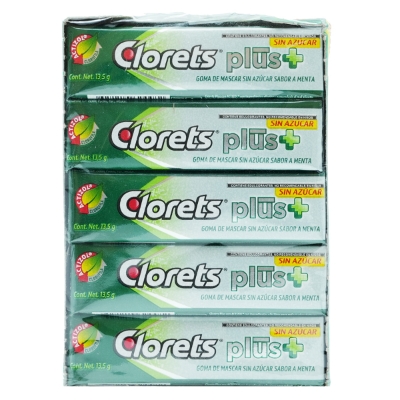 Imagen de Chicles Clorets Plus Sin Azúcar 13.5 GRS