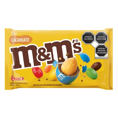 Imagen de Chocolate M&M Cacahuate 6 Pzas 44.3 GRS