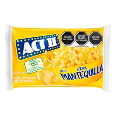 Imagen de Palomitas Act II Extra Mantequilla 80 GRS