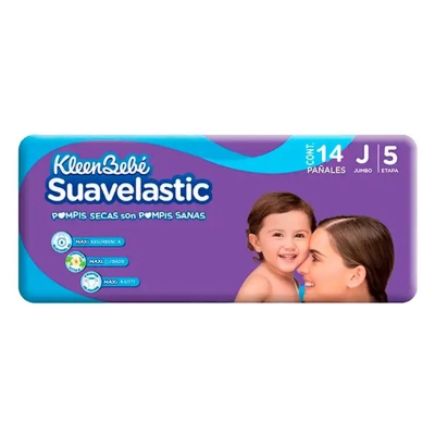 Imagen de Pañal Kleen Bebe Suavelastic Max Jumbo 14 PZS