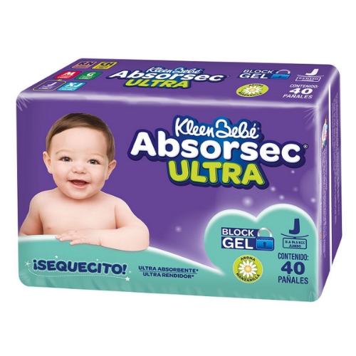 Imagen de Pañal Kleen Bebe Absorsec Ultra Jumbo  40 PZS