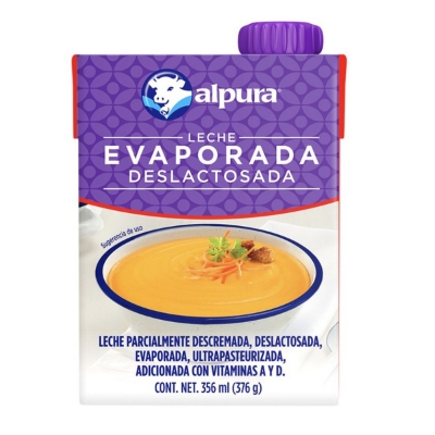 Imagen de LECHE ALPURA EVAPORADA DESLACTOSADA TETRA 356 MLL