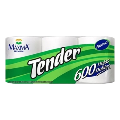 Imagen de Papel Higiénico Tender 600 Hojas 6 PZS