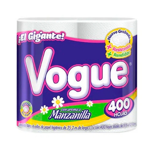 Imagen de Higienico Vogue Gigante Manzanilla 4 PZS