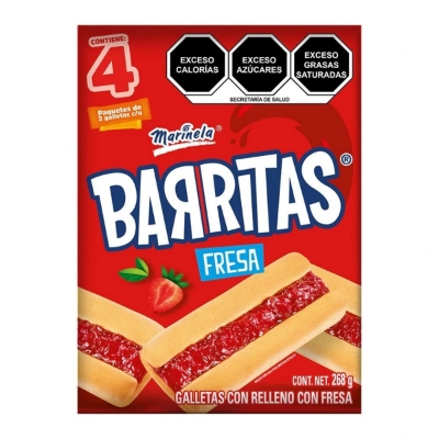 Imagen de GALLETA MARINELA BARRITAS FRESA 268 GRS