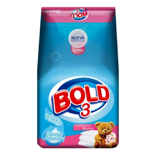 Imagen de Detergente En Polvo Bold 3 Cariñitos De Mamá  850 GRS