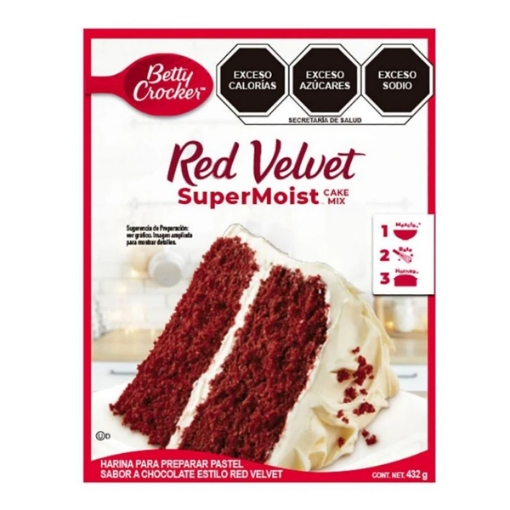 Imagen de Harina Betty Crocker Moist Cake Mix Red Velvet Chocolate 432 GRS