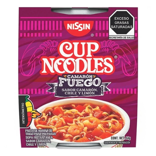 Imagen de sopa instantanea Nissin Camaron Fuego  64 GRS