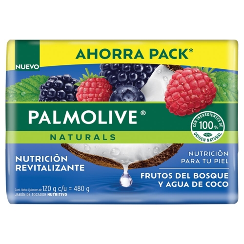 Imagen de Exhibidor Jabón De Tocador Palmolive Fragancia Bosque Y Agua Coco  120 GRS
