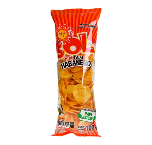 Imagen de BOTANA TUBI PAPA HABANERA SOL 100 GRS